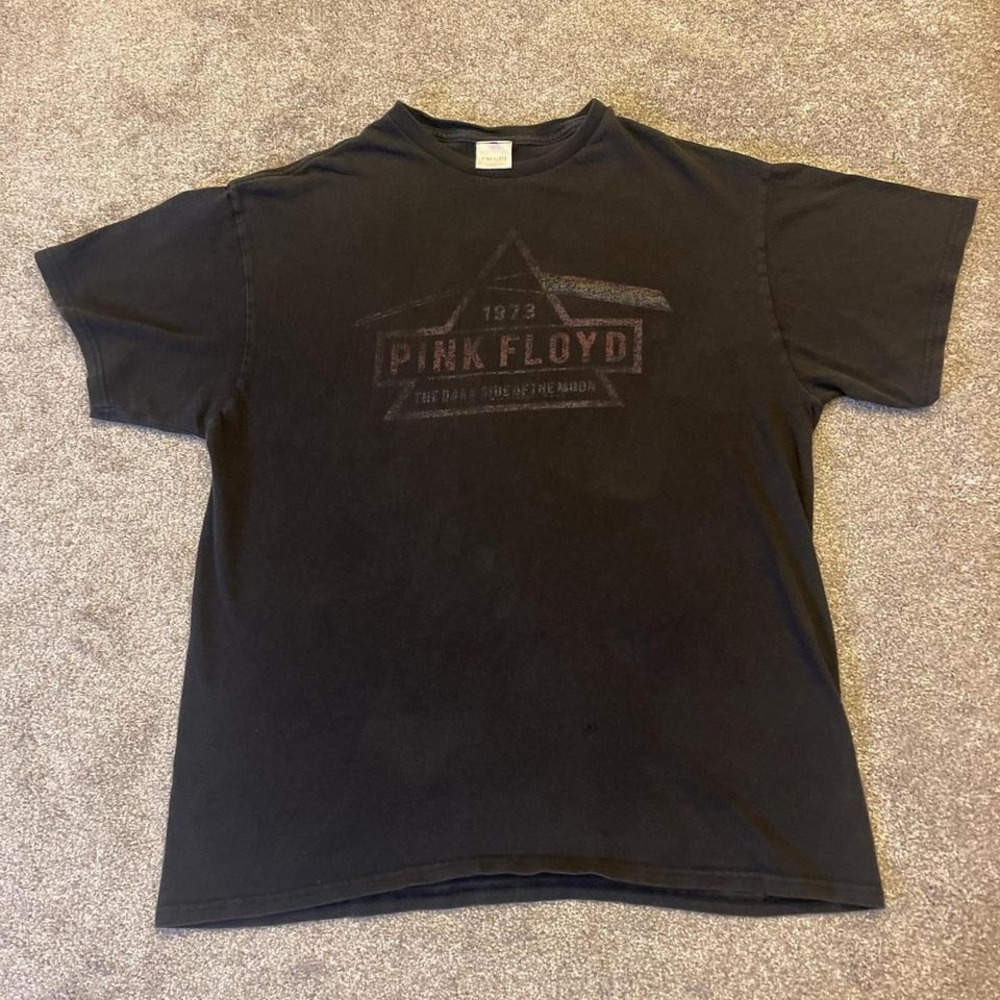 1973 Pink Floyd Dark Side of the Moon Black T-Shirt Classic Rock Band Tee